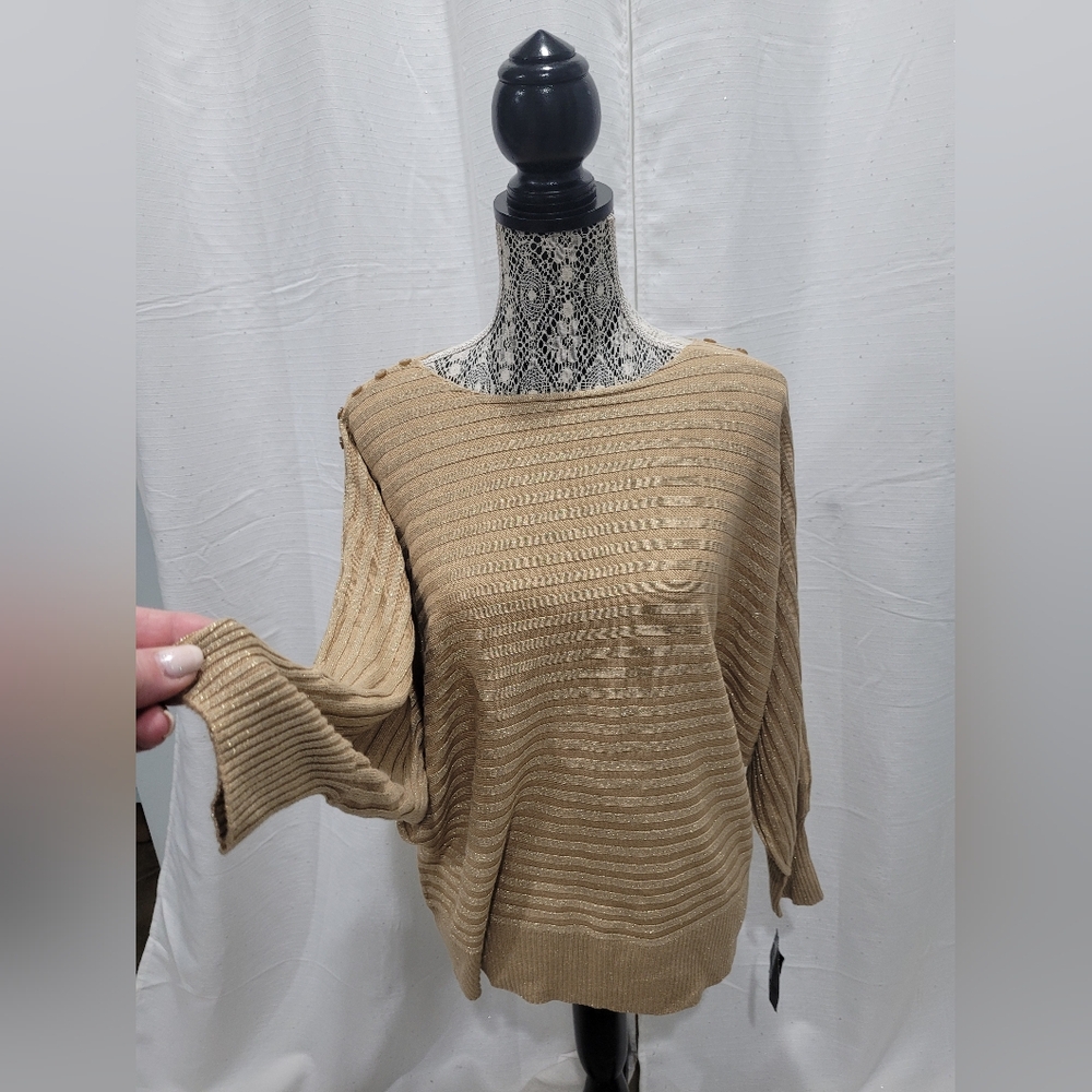 Alfani Sweater Gold with Glimmer Women's Sweater PXL